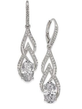 Eliot Danori Silver-Tone Crystal & Pavé Drop Earrings
